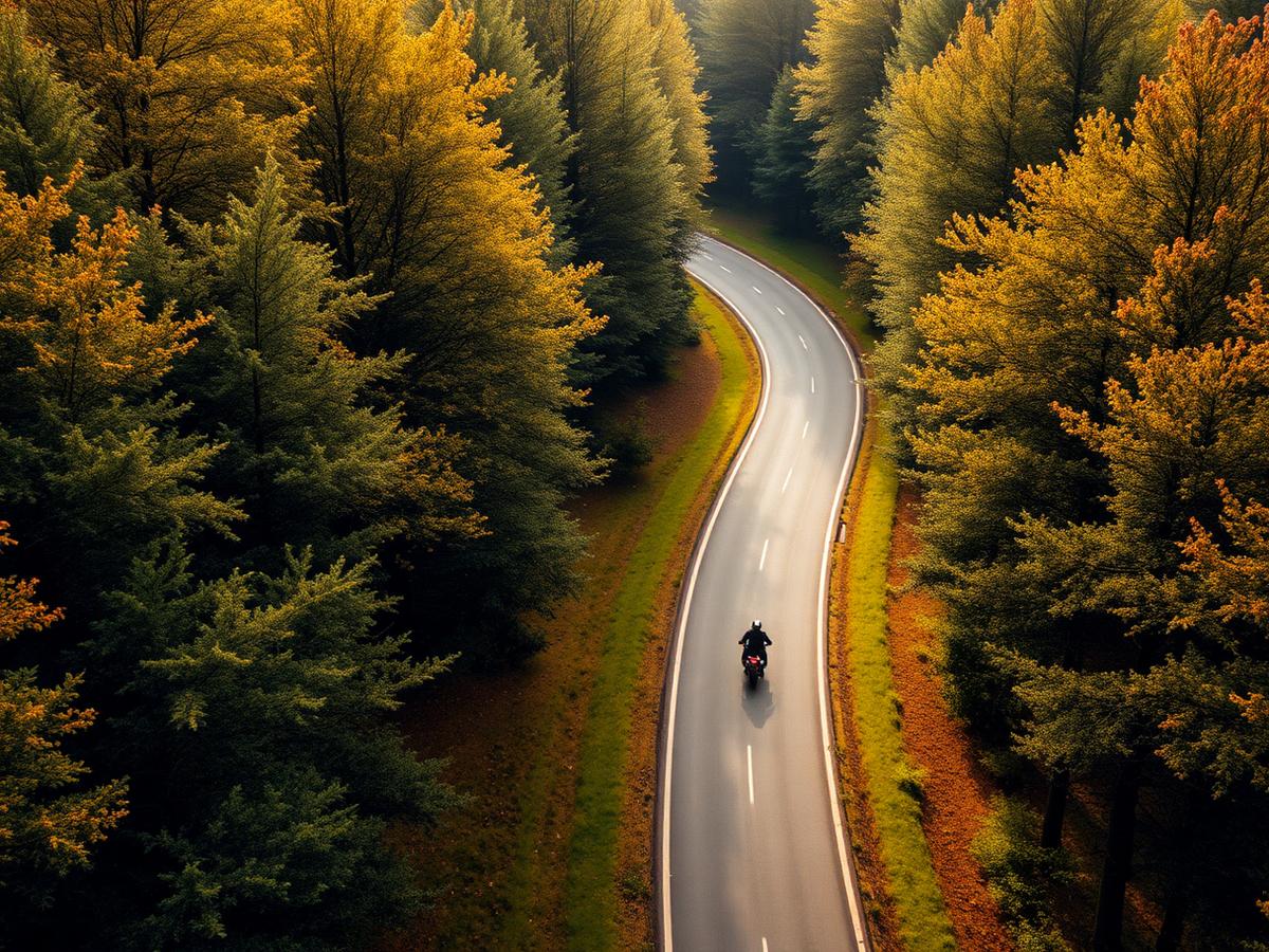 Route forestière en automne